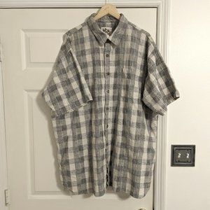 Mix Studio beige & black button front short sleeve causal shirt size 3XT